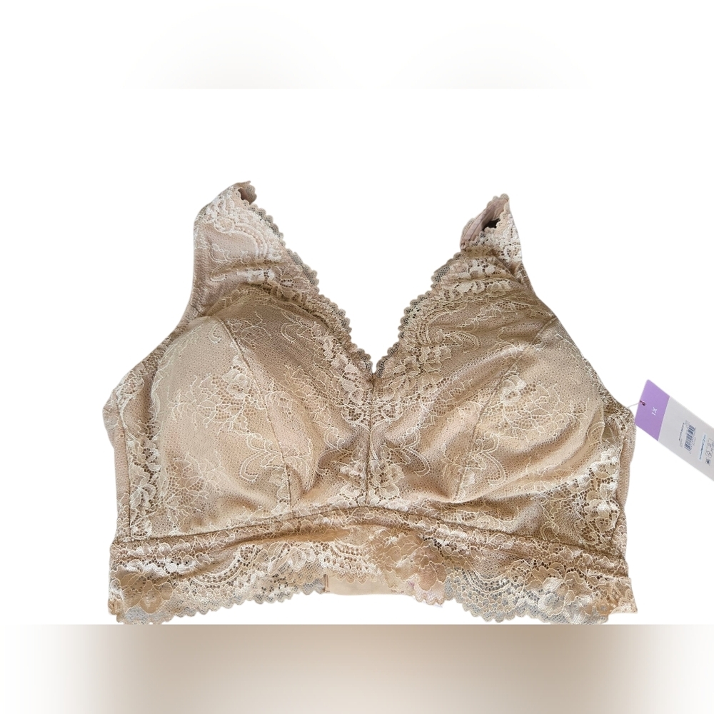 NWT Secret Treasures Lace Bralette in Tan Size 1X
